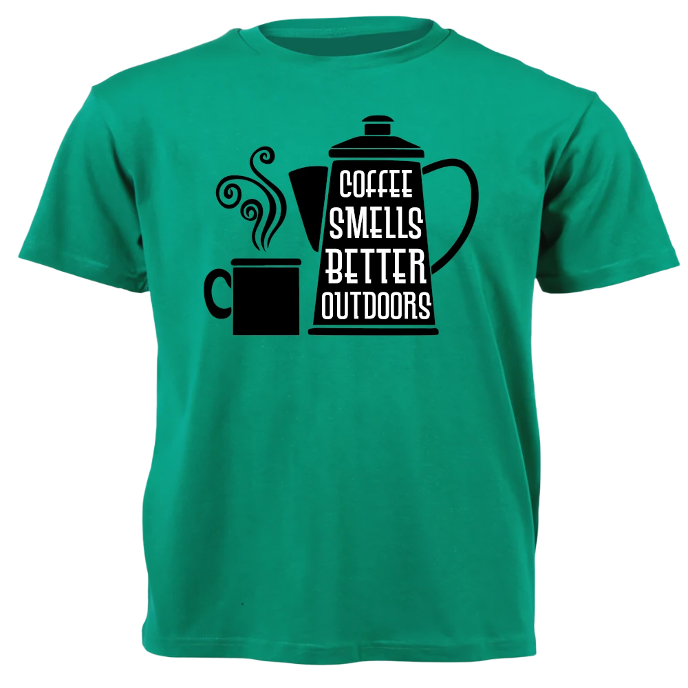 T-Shirt - Coffee Smells Better Outdoors