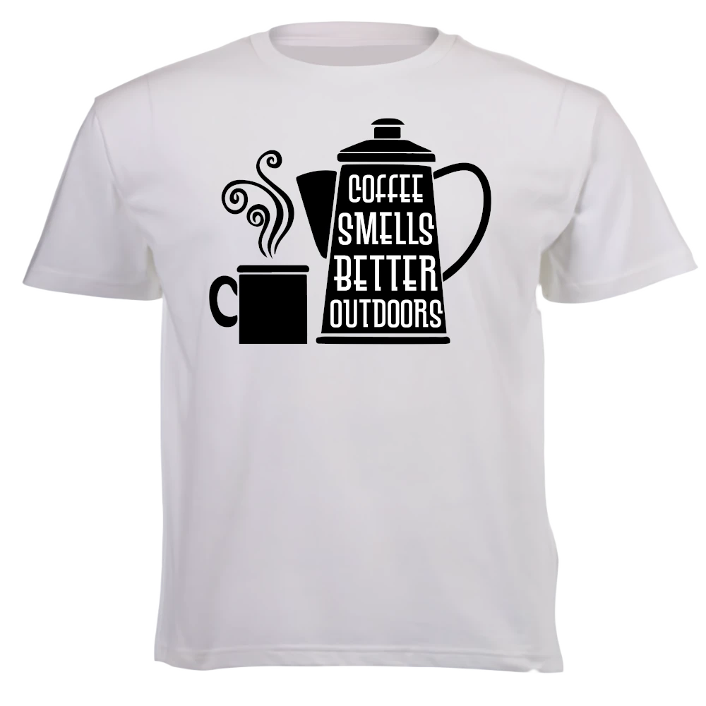 T-Shirt - Coffee Smells Better Outdoors