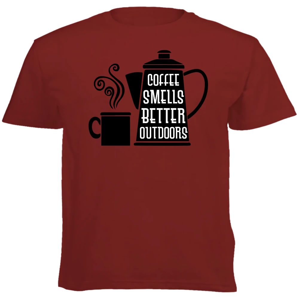 T-Shirt - Coffee Smells Better Outdoors