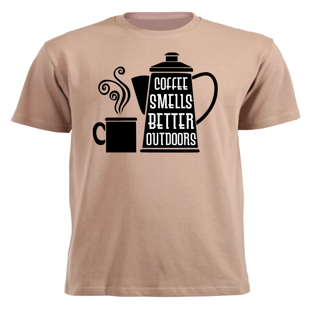 T-Shirt - Coffee Smells Better Outdoors