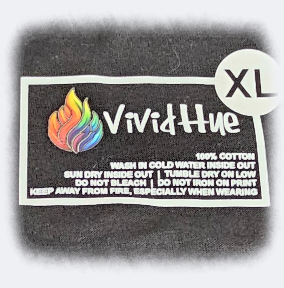 Vivid Hue DTF print name label light