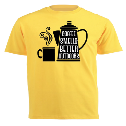 T-Shirt - Coffee Smells Better Outdoors
