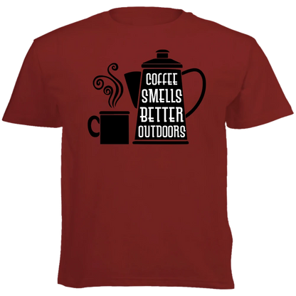 T-Shirt - Coffee Smells Better Outdoors