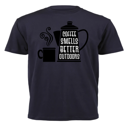 T-Shirt - Coffee Smells Better Outdoors