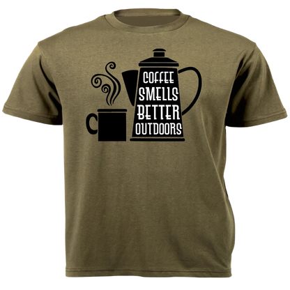 T-Shirt - Coffee Smells Better Outdoors