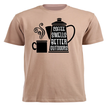 T-Shirt - Coffee Smells Better Outdoors