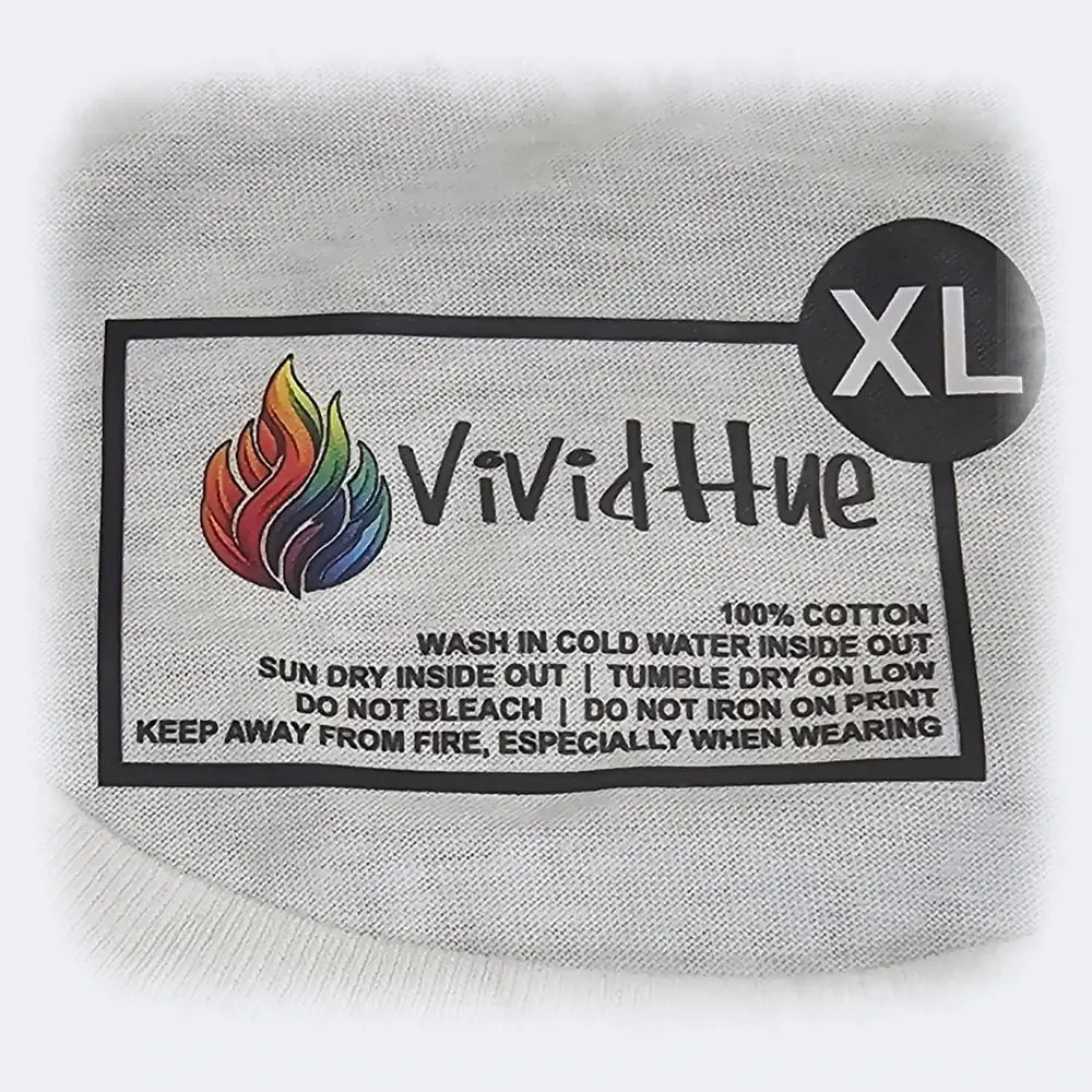 Vivid Hue DTF print clothes label dark