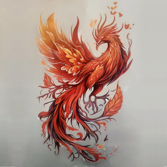 Vivid Hue DTF print of s red phoenix